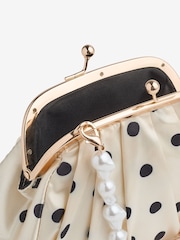 Lipsy Black/White Polka Dot Mini Pouch Bag - Image 5 of 6
