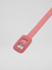 LK Bennett Pink Vera Suede Covered Buckle Belts - Image 2 of 2