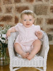 Set Emile Et Rose Top & Pantaloni scurți cu guler brodat cu boboci de trandafir, mâneci și capătul picioarelor - Image 1 of 5