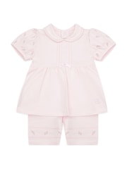 Set Emile Et Rose Top & Pantaloni scurți cu guler brodat cu boboci de trandafir, mâneci și capătul picioarelor - Image 2 of 5