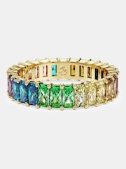 Swarovski White Baguette Cut Multicolored Gold-Tone Plated Matrix Ring - Image 1 of 6