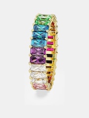Swarovski White Baguette Cut Multicolored Gold-Tone Plated Matrix Ring - Image 3 of 6