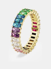 Swarovski White Baguette Cut Multicolored Gold-Tone Plated Matrix Ring - Image 4 of 6