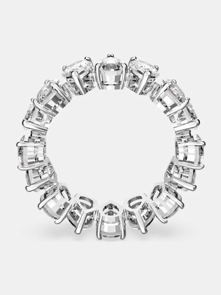 Swarovski White Drop Cut Rhodium Plated Vittore Ring - Image 1 of 9