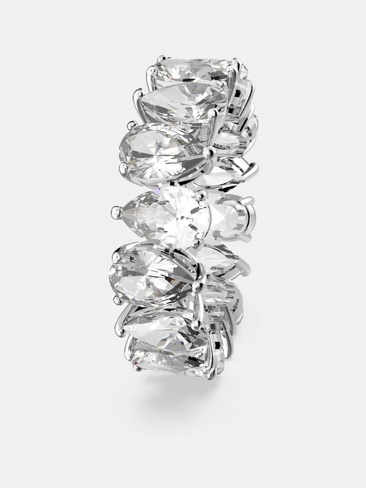 Swarovski White Drop Cut Rhodium Plated Vittore Ring - Image 2 of 9