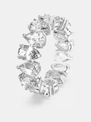 Swarovski White Drop Cut Rhodium Plated Vittore Ring - Image 3 of 9