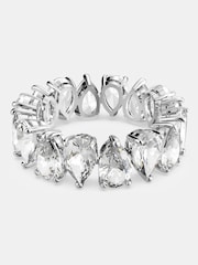 Swarovski White Drop Cut Rhodium Plated Vittore Ring - Image 5 of 9