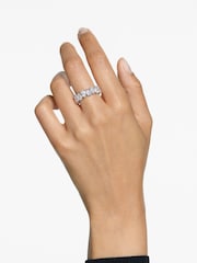 Swarovski White Drop Cut Rhodium Plated Vittore Ring - Image 8 of 9
