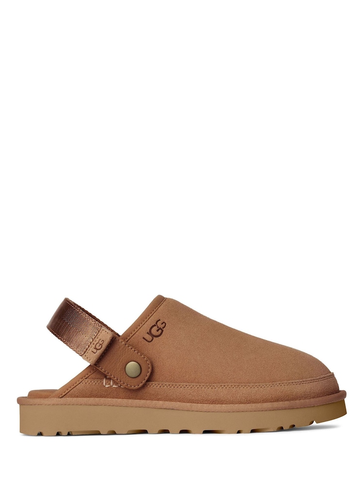 UGG Tan Brown Mens Goldencoast Leather Regen Clogs - Image 1 of 4 UGG Tan Brown Mens Goldencoast Leather Regen Clogs - Image 1 of 4