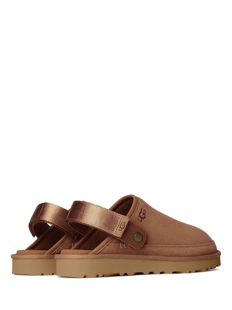 UGG Tan Brown Mens Goldencoast Leather Regen Clogs - Image 2 of 4 UGG Tan Brown Mens Goldencoast Leather Regen Clogs - Image 2 of 4