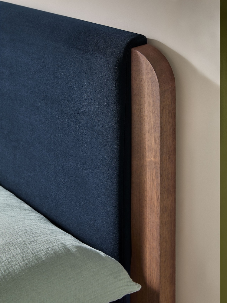 MADE.COM Velvet Dark Midnight Blue Evander Bed Bed - Image 2 of 5 MADE.COM Velvet Dark Midnight Blue Evander Bed Bed - Image 2 of 5