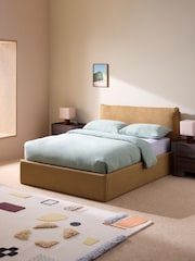MADE.COM Soft Touch Boucle Caramel Ottoman Storage Bed Harlow - Image 1 of 3