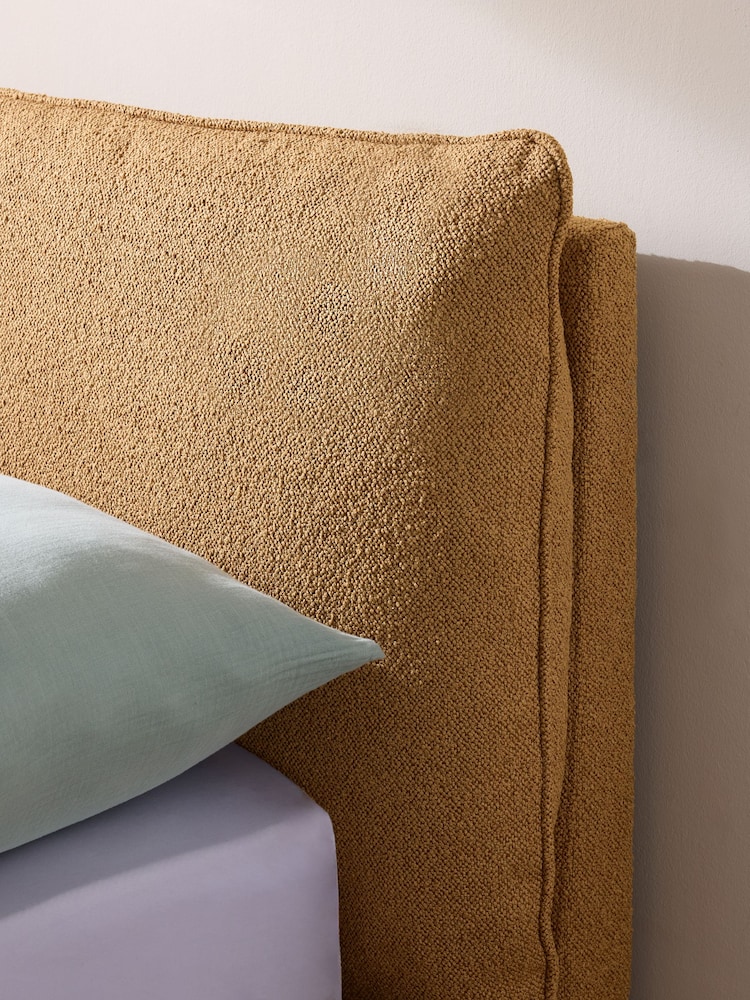 MADE.COM Soft Touch Boucle Caramel Ottoman Storage Bed Harlow - Image 2 of 3