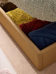MADE.COM Soft Touch Boucle Caramel Ottoman Storage Bed Harlow - Image 3 of 3