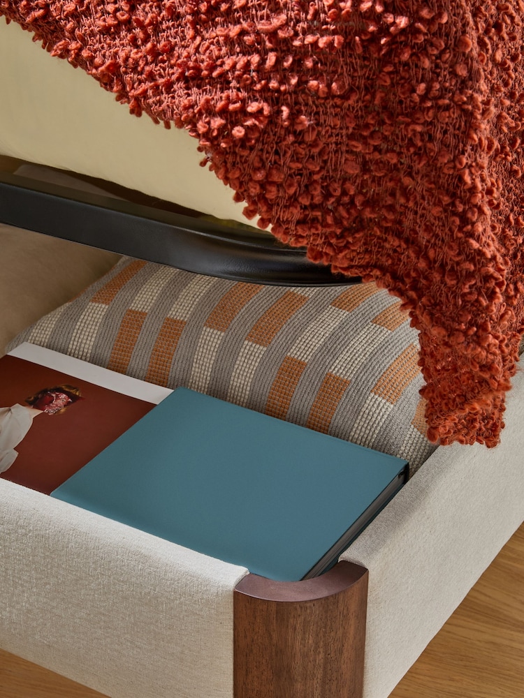 MADE.COM Soft Texture Weave Linen White Evander Ottoman Storage Bed Bed - Image 3 of 3 MADE.COM Soft Texture Weave Linen White Evander Ottoman Storage Bed Bed - Image 3 of 3