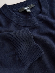 Navy Blue Super Soft Short Sleeve Knitted Top - Image 7 of 8