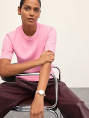 Pink Super Soft Short Sleeve Knitted Top - Image 2 of 9