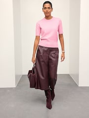 Pink Super Soft Short Sleeve Knitted Top - Image 4 of 9