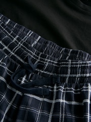 Black Small Check Long Sleeve 100% Cotton Pyjamas Set - Image 5 of 6