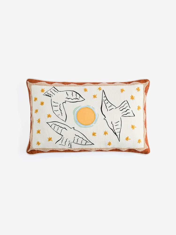 MADE.COM Helious Bellamy Jean Embroidered Cushion - Image 1 of 1
