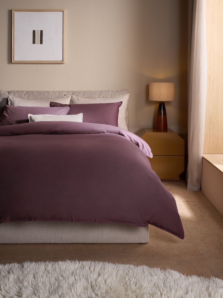 MADE.COM Aubergine Purple Cosy Washed Cotton Duvet Cover and Pillowcase Set - Image 1 of 3 MADE.COM Aubergine Purple Cosy Washed Cotton Duvet Cover and Pillowcase Set - Image 1 of 3