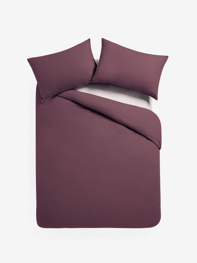 MADE.COM Aubergine Purple Cosy Washed Cotton Duvet Cover and Pillowcase Set - Image 3 of 3 MADE.COM Aubergine Purple Cosy Washed Cotton Duvet Cover and Pillowcase Set - Image 3 of 3