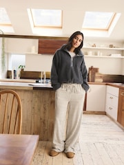 Grey Borg Cropped Half Zip Fleece - Image 3 of 9