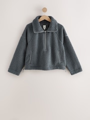 Grey Borg Cropped Half Zip Fleece - Image 7 of 9