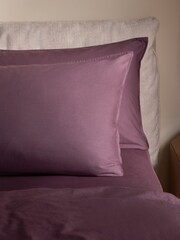 MADE.COM Set of 2 Aubergine Purple Cosy Washed Cotton Pillowcases - Image 2 of 3