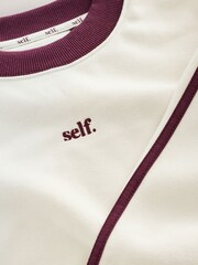 Ecru/BerryColourblock Self. Sweatshirt - Image 10 of 10