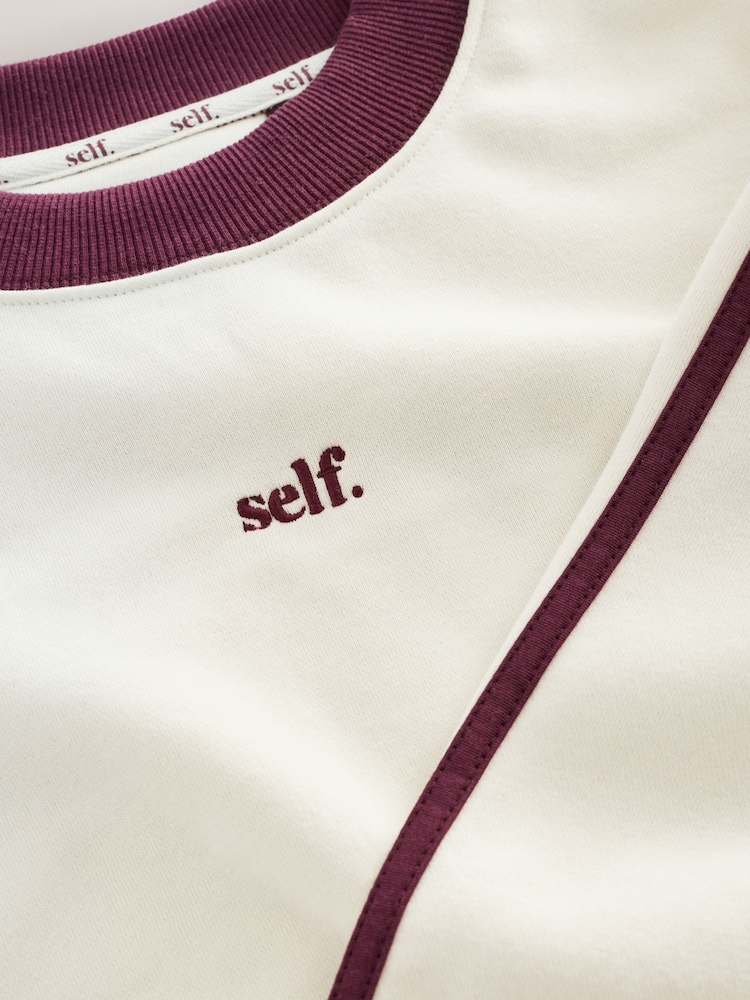 Ecru/BerryColourblock Self. Sweatshirt - Image 10 of 10