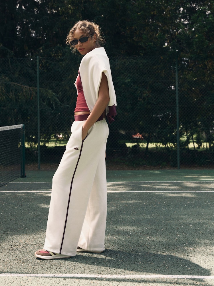 Ecru/BerryColourblock Self. Sweatshirt - Image 2 of 10