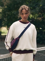 Ecru/BerryColourblock Self. Sweatshirt - Image 3 of 10