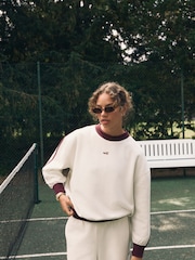 Ecru/BerryColourblock Self. Sweatshirt - Image 4 of 10