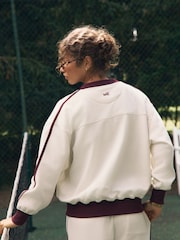 Ecru/BerryColourblock Self. Sweatshirt - Image 5 of 10