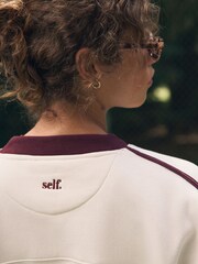 Ecru/BerryColourblock Self. Sweatshirt - Image 7 of 10