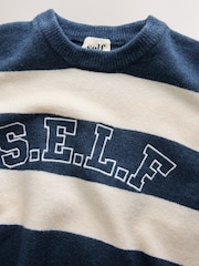 self. Navy Stripe Knit Jumper - Image 8 of 10