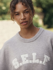 self. Oatmeal Knit Jumper - Image 2 of 7