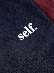 self. Berry/Navy Wide Leg Fleece Joggers - Image 7 of 8
