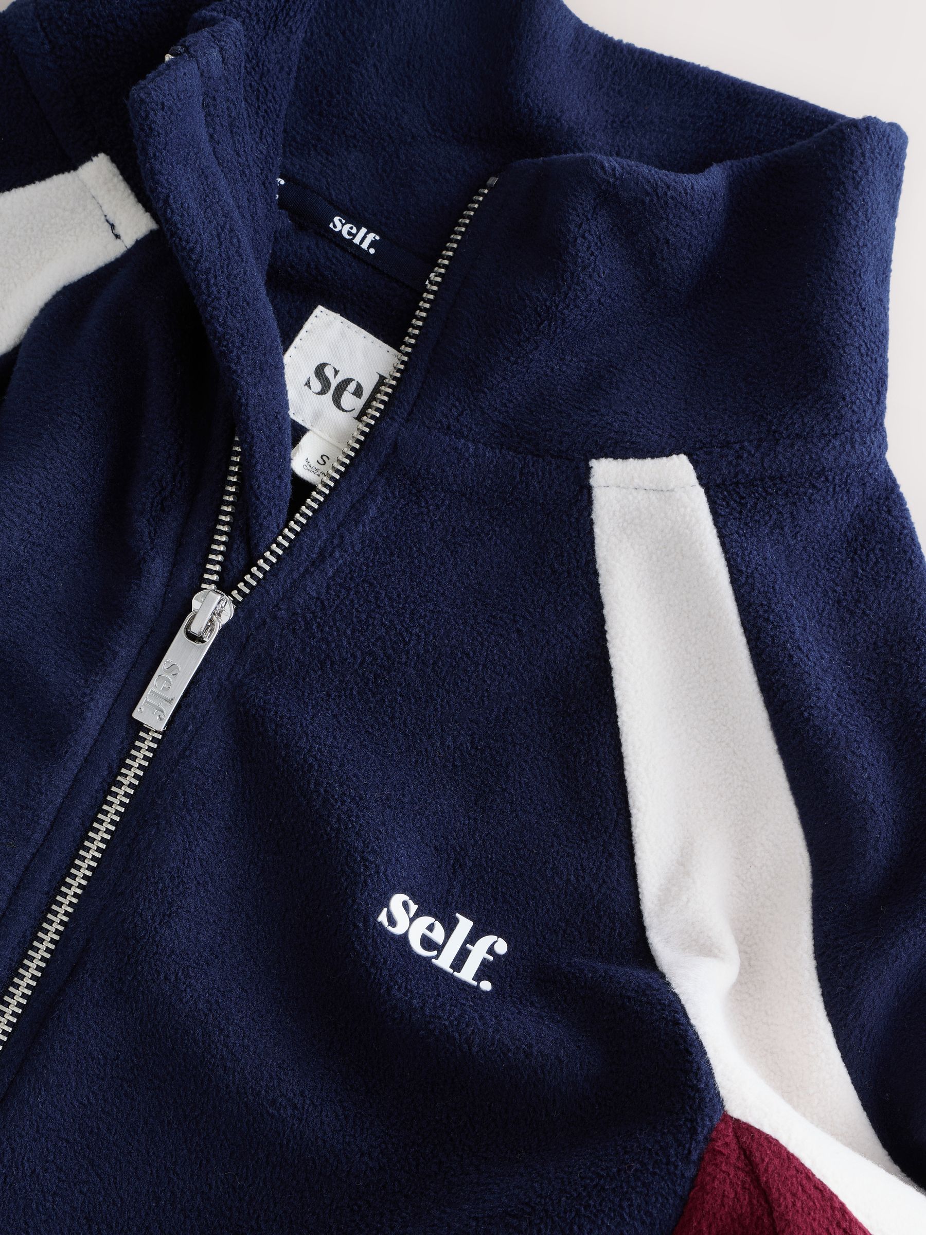 Buy self. Berry/Navy Micro Fleece Zip Through Jacket from Next USA