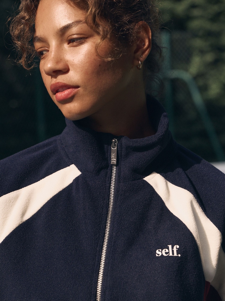 self. Berry/Navy Micro Fleece Zip Through Jacket - Image 12 of 12