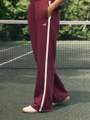 Berry Red Wide Leg Joggers - Image 1 of 9