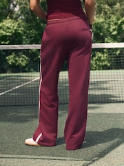 Berry Red Wide Leg Joggers - Image 4 of 9