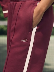 Berry Red Wide Leg Joggers - Image 5 of 9