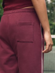 Berry Red Wide Leg Joggers - Image 6 of 9