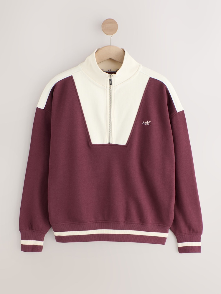 Vermelho Borgonha - Sweatshirtcom zíper meio - Imagem 1 de 3