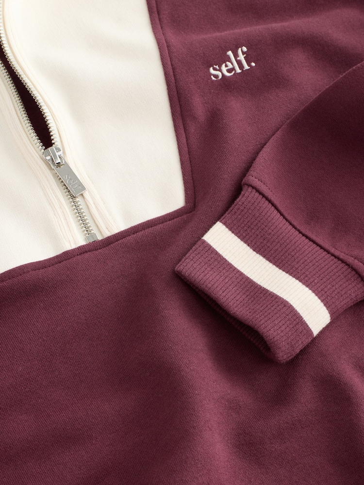 Vermelho Borgonha - Sweatshirtcom zíper meio - Imagem 3 de 3