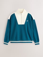 Azul azul-petróleo - Sweatshirtcom zíper meio - Imagem 1 de 3