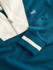 Azul azul-petróleo - Sweatshirtcom zíper meio - Imagem 3 de 3