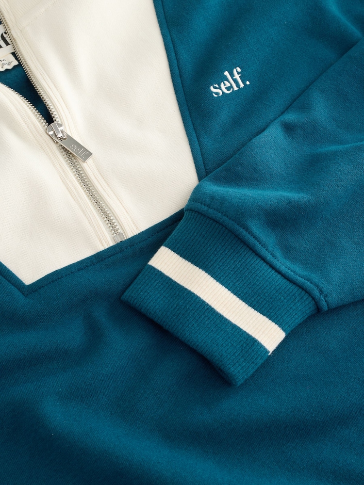 Azul azul-petróleo - Sweatshirtcom zíper meio - Imagem 3 de 3